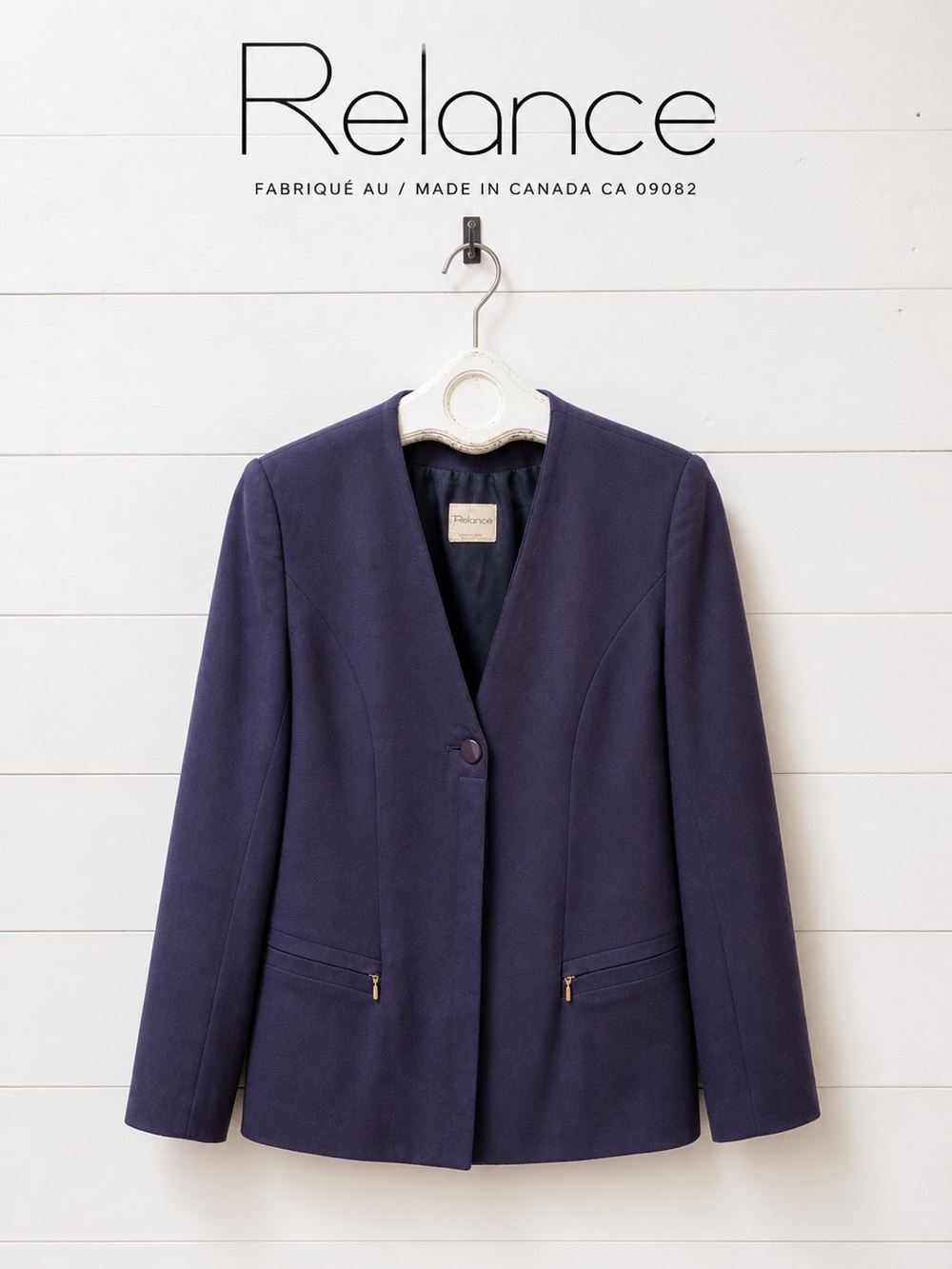 RELANCE Blue Purple Vintage Tailored Jacket Size XS